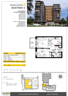 Mieszkanie, 44,29 m², 2 pokoje, piętro 8, oferta nr A 8.06