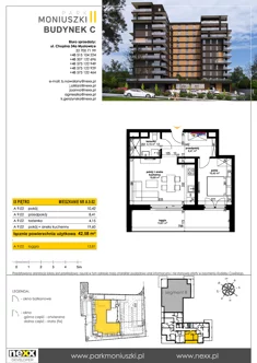 Mieszkanie, 42,58 m², 2 pokoje, piętro 9, oferta nr A 9.02