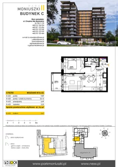 Mieszkanie, 41,76 m², 2 pokoje, piętro 4, oferta nr B 4.02