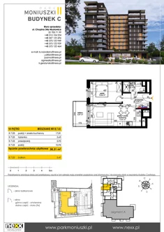 Mieszkanie, 38,31 m², 2 pokoje, piętro 7, oferta nr B 7.03