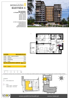 Mieszkanie, 38,31 m², 2 pokoje, piętro 8, oferta nr B 8.03