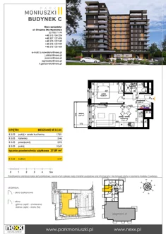 Mieszkanie, 37,89 m², 2 pokoje, piętro 3, oferta nr C - B 3.03