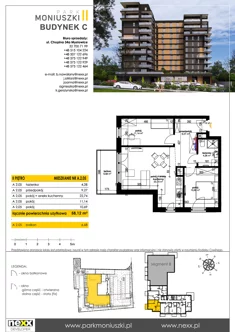 Mieszkanie, 58,12 m², 3 pokoje, piętro 2, oferta nr A 2.05