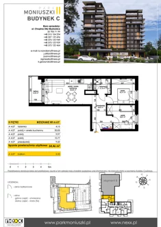 Mieszkanie, 54,46 m², 3 pokoje, piętro 4, oferta nr A 4.07