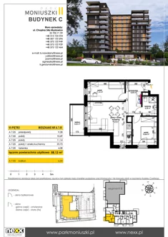 Mieszkanie, 58,12 m², 3 pokoje, piętro 7, oferta nr A 7.05
