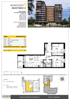 Mieszkanie, 58,23 m², 3 pokoje, piętro 2, oferta nr B 2.01