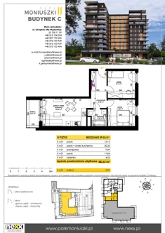 Mieszkanie, 58,23 m², 3 pokoje, piętro 4, oferta nr B 4.01