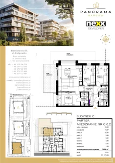 Mieszkanie, 76,86 m², 4 pokoje, parter, oferta nr C 0.2