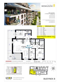Mieszkanie, 101,29 m², 4 pokoje, piętro 6, oferta nr B 7.7