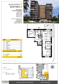 Mieszkanie, 63,07 m², 4 pokoje, piętro 1, oferta nr A 1.01
