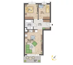 Mieszkanie, 59,05 m², 3 pokoje, piętro 1, oferta nr 12