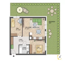 Mieszkanie, 60,43 m², 3 pokoje, parter, oferta nr 2