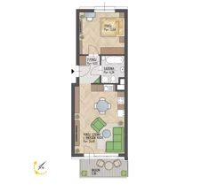 Mieszkanie, 46,41 m², 2 pokoje, parter, oferta nr 31