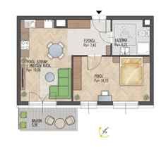 Mieszkanie, 48,86 m², 2 pokoje, parter, oferta nr 32