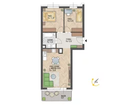 Mieszkanie, 59,01 m², 3 pokoje, piętro 1, oferta nr 36