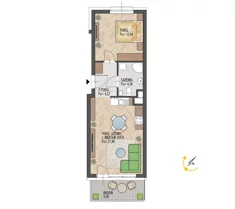 Mieszkanie, 43,18 m², 2 pokoje, parter, oferta nr 46