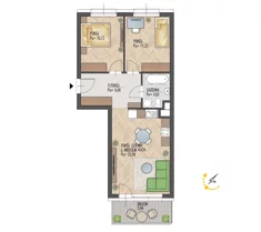 Mieszkanie, 57,25 m², 3 pokoje, piętro 1, oferta nr 51