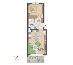 Mieszkanie, 44,87 m², 2 pokoje, parter, oferta nr 6