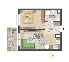 Mieszkanie, 36,18 m², 2 pokoje, piętro 3, oferta nr 64