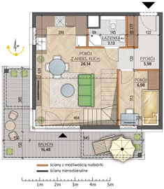 Mieszkanie, 72,02 m², 2 pokoje, piętro 2, oferta nr 4B/17