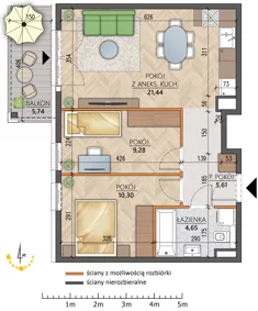 Mieszkanie, 51,28 m², 3 pokoje, piętro 1, oferta nr 4C/12