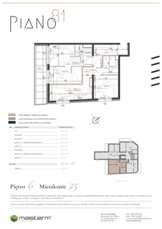 Mieszkanie, 60,44 m², 4 pokoje, piętro 6, oferta nr M25 - WARIANT 4-POK.