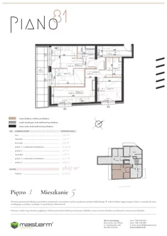 Mieszkanie, 59,59 m², 4 pokoje, piętro 1, oferta nr M05 - WARIANT 4-POK