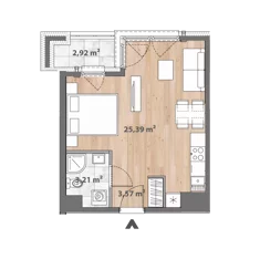 Mieszkanie, 33,01 m², 1 pokój, piętro 11, oferta nr A/G37-A.11.01