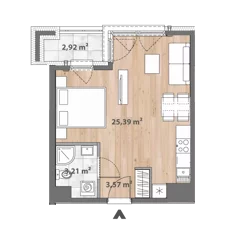 Mieszkanie, 32,89 m², 1 pokój, piętro 13, oferta nr A/G37-A.13.01
