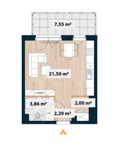 Mieszkanie, 30,41 m², 1 pokój, piętro 3, oferta nr A/Sok-A.03.03