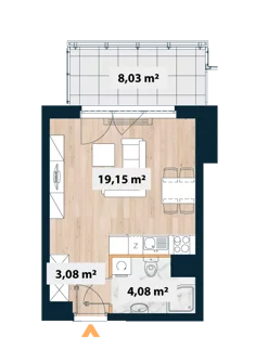 Mieszkanie, 26,73 m², 1 pokój, piętro 2, oferta nr A/Sok-C.02.03