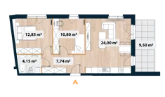 Mieszkanie, 61,33 m², 3 pokoje, piętro 4, oferta nr A/Sok-A.04.01