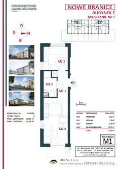 Mieszkanie, 30,95 m², 2 pokoje, parter, oferta nr M1