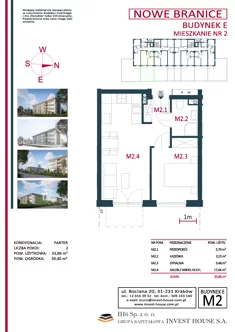 Mieszkanie, 33,86 m², 2 pokoje, parter, oferta nr M2