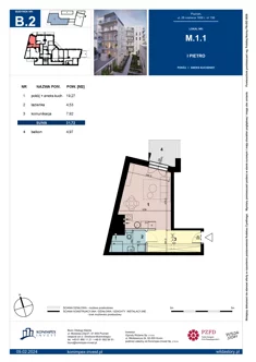 Mieszkanie, 31,72 m², 1 pokój, piętro 1, oferta nr B2/M/1/1