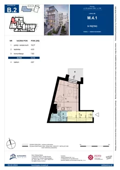 Mieszkanie, 31,72 m², 1 pokój, piętro 4, oferta nr B2/M/4/1