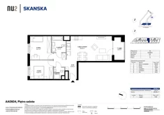 Mieszkanie, 64,89 m², 3 pokoje, piętro 6, oferta nr AA0604