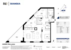 Mieszkanie, 92,54 m², 4 pokoje, piętro 6, oferta nr AA0609