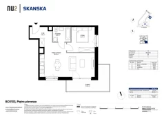 Mieszkanie, 46,00 m², 2 pokoje, piętro 1, oferta nr BC0103