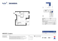 Mieszkanie, 36,48 m², 1 pokój, piętro 5, oferta nr HB0503