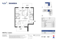 Mieszkanie, 83,95 m², 4 pokoje, piętro 7, oferta nr HB0701