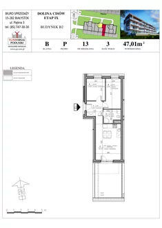 Mieszkanie, 47,01 m², 3 pokoje, parter, oferta nr B2-13