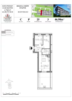 Mieszkanie, 46,98 m², 3 pokoje, parter, oferta nr B2-25