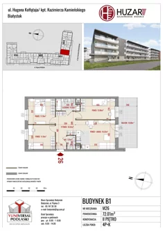 Mieszkanie, 72,01 m², 4 pokoje, piętro 2, oferta nr B1/26