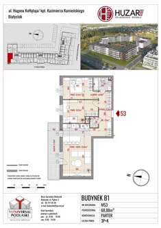 Mieszkanie, 68,88 m², 3 pokoje, parter, oferta nr B1/53