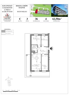 Mieszkanie, 62,50 m², 4 pokoje, piętro 3, oferta nr B3-36