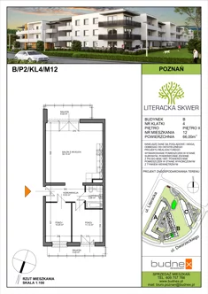 Mieszkanie, 66,00 m², 3 pokoje, piętro 2, oferta nr 4/M12