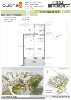 Mieszkanie, 46,93 m², 2 pokoje, piętro 1, oferta nr 2/M8