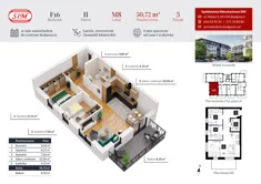 Mieszkanie, 50,72 m², 3 pokoje, piętro 2, oferta nr F16-M08