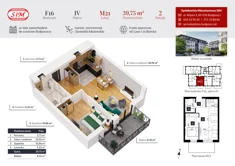 Mieszkanie, 39,75 m², 2 pokoje, piętro 4, oferta nr F16-M21